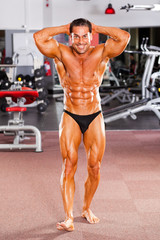 male professional bodybuilder in gym