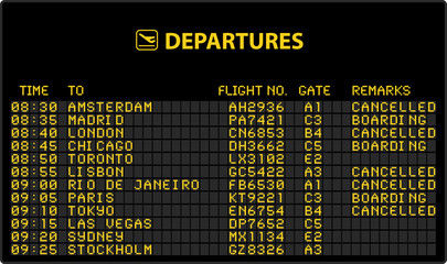 Anzeigentafel Airport