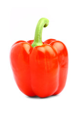 Delicious tasty red paprika isolated on white background