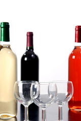 Red, rose and white wine, drink photo