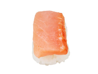 salmon sushi with white background
