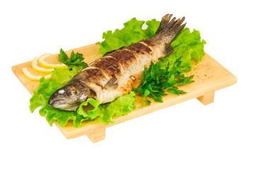 Roasted striped sea bass