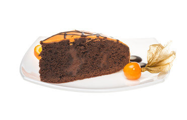 Slice of chocolate cake