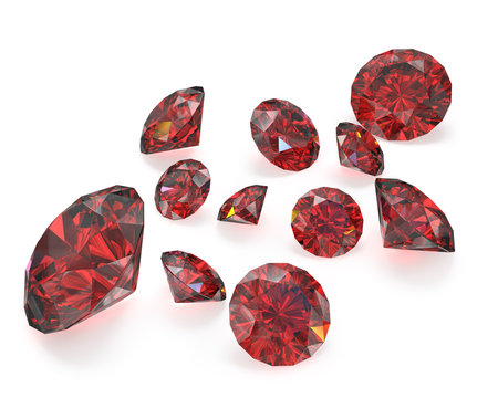 Few round cut rubies