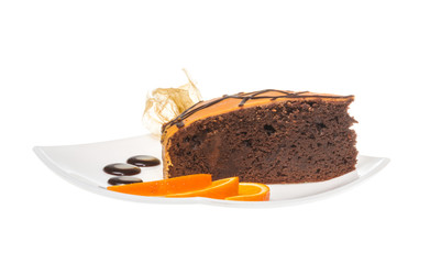Slice of chocolate cake