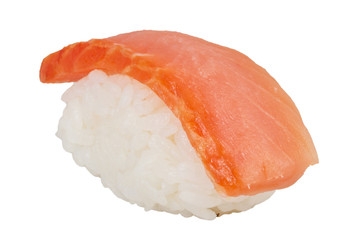 salmon sushi with white background
