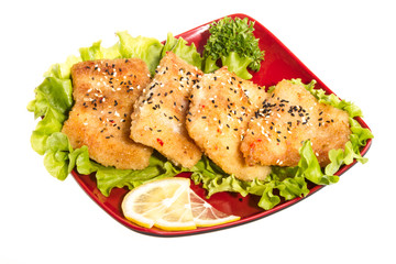 Roasted fish with lemon
