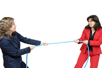 businesswoman boss with rope