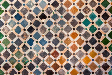 Panele Szklane  Dekoracja z płytek, pałac Alhambra, Hiszpania