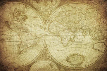 Fototapeta na wymiar vintage, mapa świata 1675