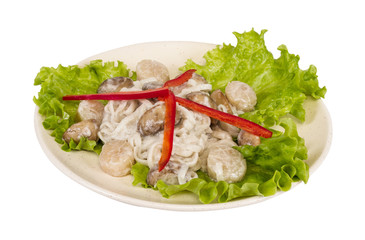 Popular Japanese Dish, with scallops and mushrooms