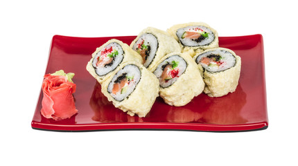 Japanese Cuisine -Tempura Maki Sushi (Deep Fried Roll made of sa