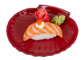Sushi salmon sake