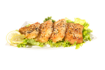 Roasted fish with lemon