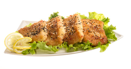 Roasted fish with lemon