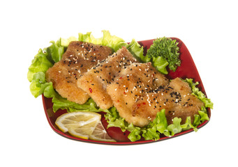 Roasted fish with lemon