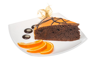 Slice of chocolate cake