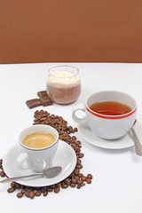 coffe,tea and choco cream