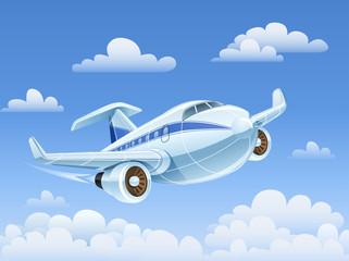 passenger airplane flying in sky vector illustration EPS10.