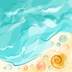 Sea beach with shells for summer design - 41546820