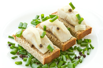 herring and black bread and onions