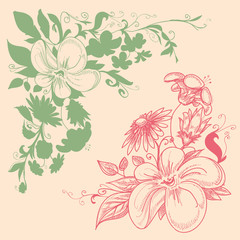 Floral corner decorations