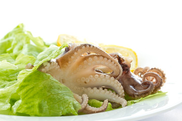 salad with boiled octopus