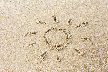Fototapeta na wymiar sun on sand