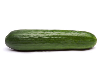 fresh green cucumber isolated on a white background