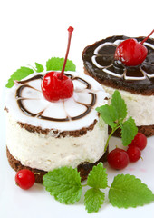chocolate cakes with cherry