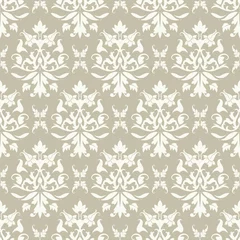 Seamless Damask Pattern Flowers/Leafs Beige © Jan Engel