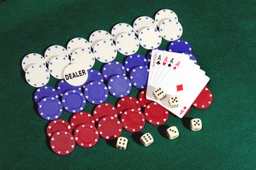 poker chips forming the Russia flag