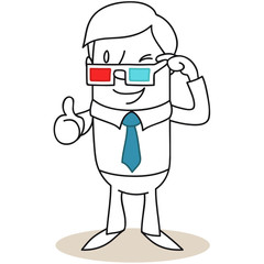 Geschäftsmann, 3D-Brille