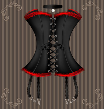 lady's black corset