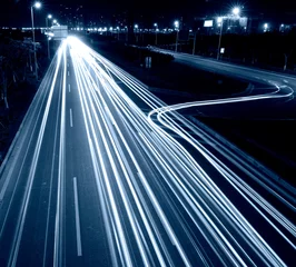Acrylic prints Highway at night night traffic light