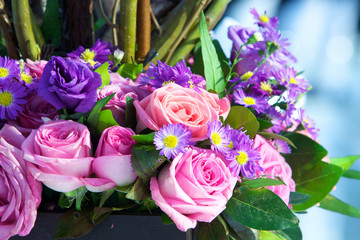 Closeup of a bouquet of rose's