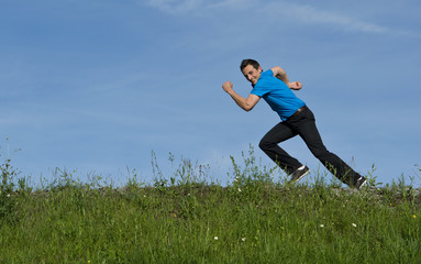 Business man running