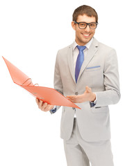 man with folders