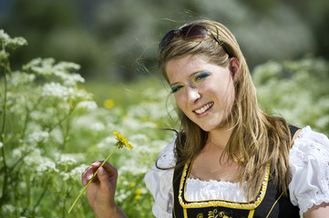 Nice women face Portrait-Dirndl