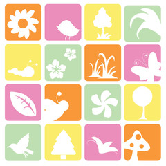 floral and plants icons