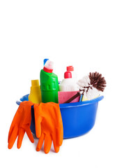 Set of cleaning products and tools