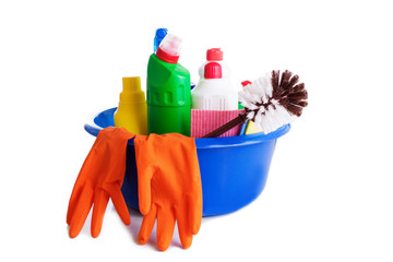 Set of cleaning products and tools