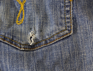 Old Jeans Pocket With Hole