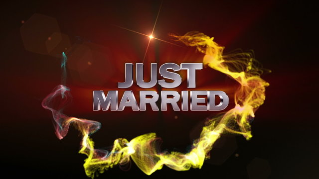 JUST MARRIED Text in Particle (Double Version) - HD1080