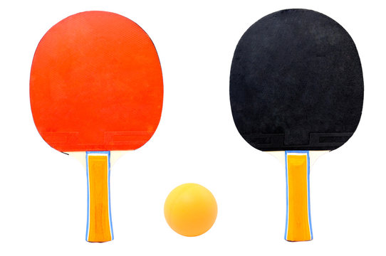 Table Tennis Racket and Ping Pong Ball with