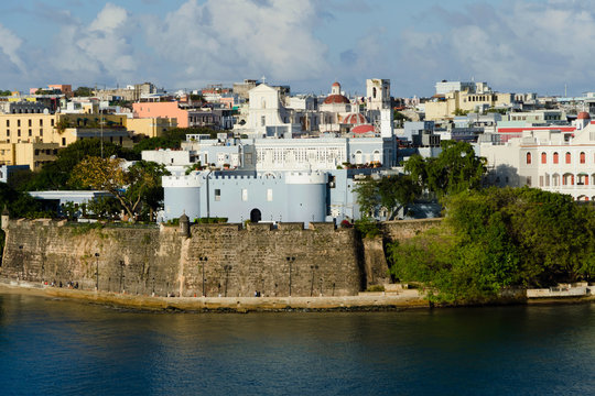 Evening view on old San Juan, Puerto Rico