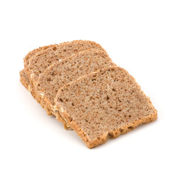 Healthy bran bread slices with rolled oats
