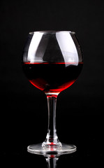 Wineglass isolated on black