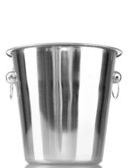 empty bucket for champagne bottle isolated on a white