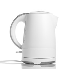 White electric kettle isolated on white